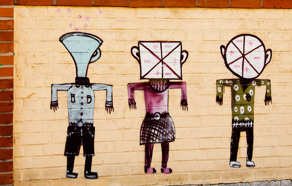 Engstirnigkeit, Verwertbarkeit, Individualismus, Elitarismus, Ungerechtigkeit, Separation, Leistungsdruck: Hey, Teacher, leave us Kids alone. Foto (Andreas-Gordon-Schule, Erfurt): kwasibanane
